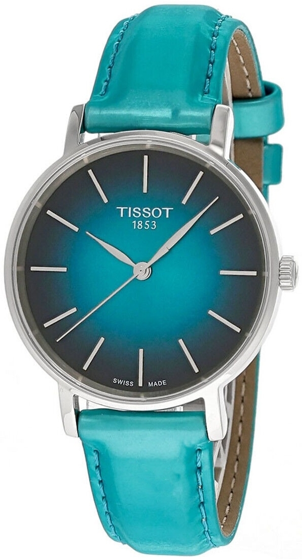 Tissot Damklocka T143.210.17.091.00 Everytime Turkos/Textil &Oslash;34 mm