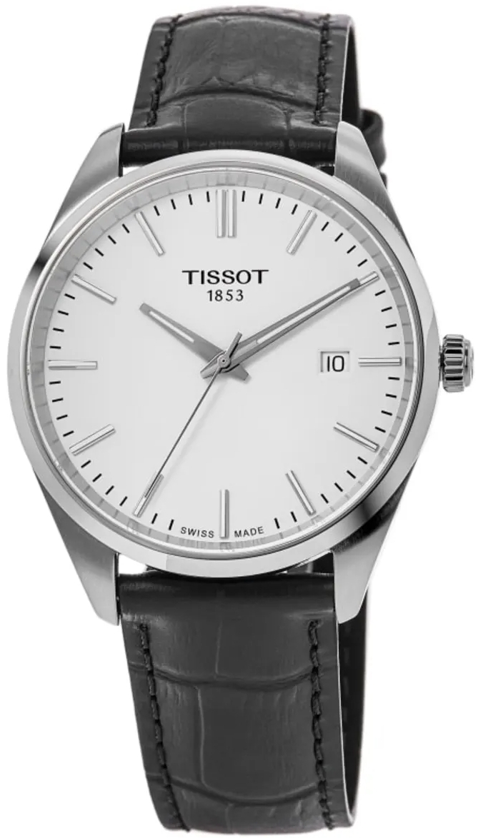 Tissot Herrklocka T150.410.16.011.00 PR 100 Vit/L&auml;der &Oslash;40 mm