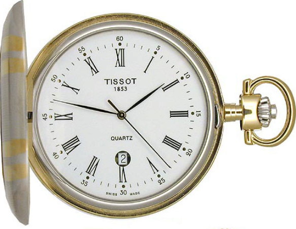 Tissot T83.8.553.13 T-Pocket Savonnette Quartz Vit Ø48.5 mm - Tissot