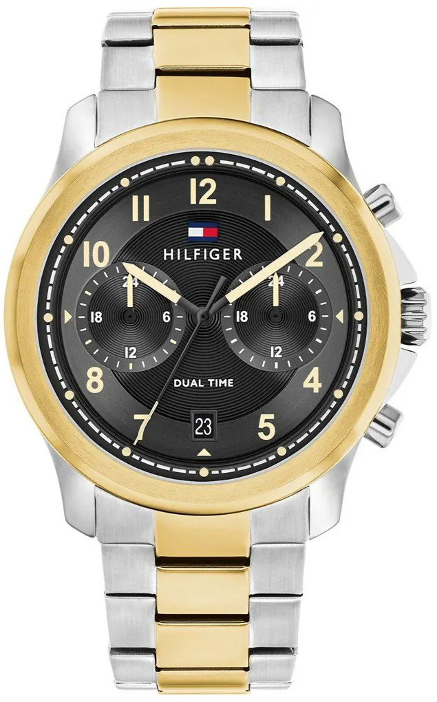 Tommy Hilfiger Herrklocka 1710627 Wesley Svart/Gulguldtonat stål - Tommy Hilfiger