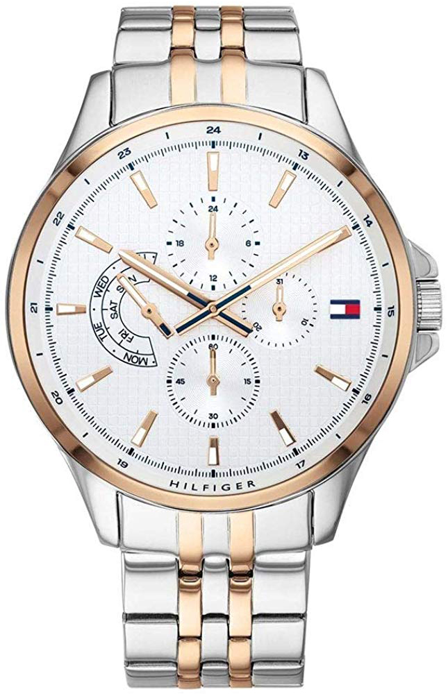 Tommy Hilfiger Herrklocka 1791617 Vit/Roséguldstonat stål Ø44 mm - Tommy Hilfiger