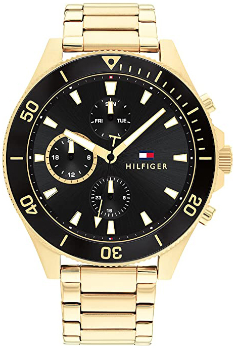 Tommy Hilfiger Herrklocka 1791919 Larson Svart/Gulguldtonat stål - Tommy Hilfiger