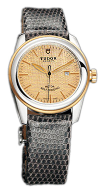 Tudor Glamour Date Damklocka 53003-CHIDGLZSP Champagnefärgad/Läder Ø31 - Tudor