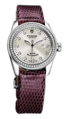Tudor Glamour Date Damklocka 53020-SDIDPRLZS Silverfärgad/Läder Ø31 mm - Tudor