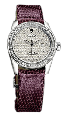 Tudor Glamour Date Damklocka 53020-SDIDPRLZSP Silverfärgad/Läder Ø31 mm