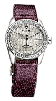 Tudor Glamour Date Damklocka 53020-SIDPRLZSP Silverfärgad/Läder Ø31 mm