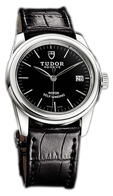 Tudor Glamour Date 55000-BIDSBLS Svart/Läder Ø36 mm - Tudor