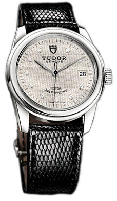 Tudor Glamour Date 55000-SDIDBLZSP Silverfärgad/Läder Ø36 mm - Tudor