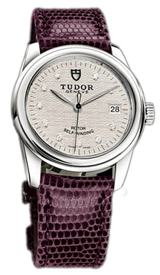 Tudor Glamour Date 55000-SDIDPRLZSP Silverfärgad/Läder Ø36 mm