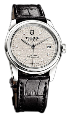 Tudor Glamour Date 55000-SDIDSBLSP Silverfärgad/Läder Ø36 mm
