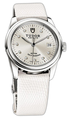 Tudor Glamour Date 55000-SDIDWLZS Silverfärgad/Läder Ø36 mm - Tudor