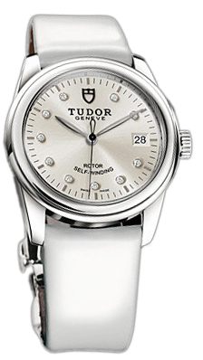 Tudor Glamour Date 55000-SDIDWPLS Silverfärgad/Läder Ø36 mm