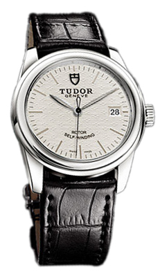 Tudor Glamour Date 55000-SIDSBLSP Silverfärgad/Läder Ø36 mm - Tudor