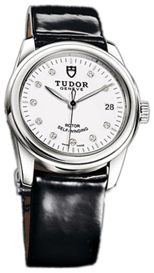 Tudor Glamour Date 55000-WDIDBPLS Vit/Läder Ø36 mm