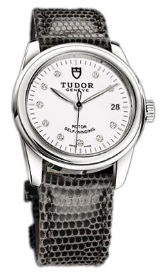 Tudor Glamour Date 55000-WDIDGLZS Vit/Läder Ø36 mm - Tudor