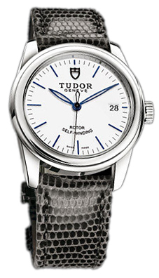 Tudor Glamour Date 55000-WIDGLZSP Vit/Läder Ø36 mm - Tudor