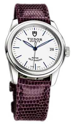 Tudor Glamour Date 55000-WIDPRLZSP Vit/Läder Ø36 mm - Tudor