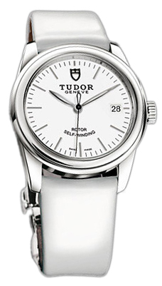 Tudor Glamour Date 55000-WIDWPLS Vit/Läder Ø36 mm - Tudor