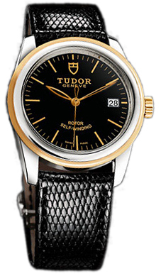 Tudor Glamour Date 55003-BIDBLZS Svart/Läder Ø36 mm - Tudor
