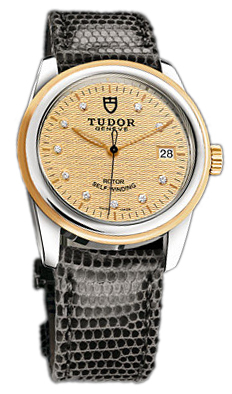 Tudor Glamour Date 55003-CHDIDGLZSP Champagnefärgad/Läder Ø36 mm - Tudor