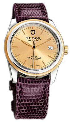 Tudor Glamour Date 55003-CHIDPRLZS Champagnefärgad/Läder Ø36 mm - Tudor