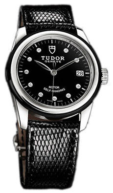 Tudor Glamour Date 55010N-BDIDBLZS Svart/Läder Ø36 mm - Tudor