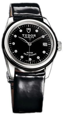 Tudor Glamour Date 55010N-BDIDBPLS Svart/Läder Ø36 mm - Tudor