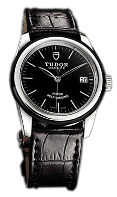 Tudor Glamour Date 55010N-BIDSBLS Svart/Läder Ø36 mm - Tudor