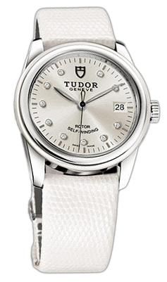 Tudor Glamour Date 55010W-SDIDWLZS Silverfärgad/Läder Ø36 mm - Tudor