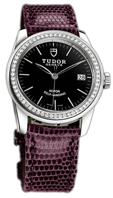 Tudor Glamour Date 55020-BIDPRLZS Svart/Läder Ø36 mm
