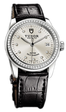 Tudor Glamour Date 55020-SDIDSBLS Silverfärgad/Läder Ø36 mm