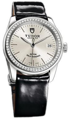 Tudor Glamour Date 55020-SIDBPLS Silverfärgad/Läder Ø36 mm