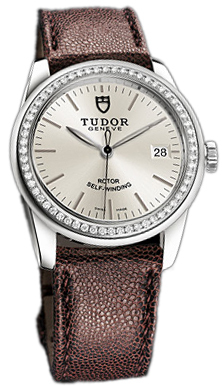 Tudor Glamour Date 55020-SIDBRJLS Silverfärgad/Läder Ø36 mm - Tudor