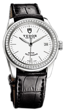Tudor Glamour Date 55020-WIDSBLS Vit/Läder Ø36 mm - Tudor