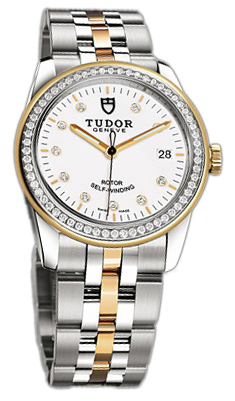 Tudor Glamour Date 55023-68053-WDIDSTL Vit/18 karat gult guld Ø36 mm - Tudor