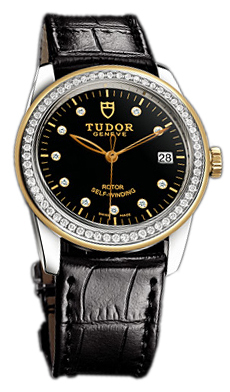 Tudor Glamour Date 55023-BDIDSBLS Svart/Läder Ø36 mm - Tudor
