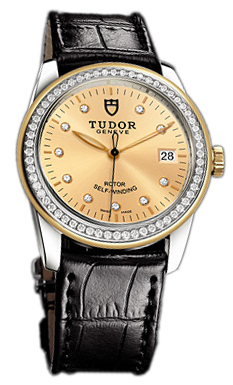 Tudor Glamour Date 55023-CHDIDSBLS Champagnefärgad/Läder Ø36 mm