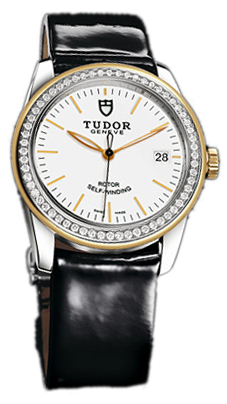 Tudor Glamour Date 55023-WIDBPLS Vit/Läder Ø36 mm - Tudor