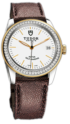 Tudor Glamour Date 55023-WIDBRJLS Vit/Läder Ø36 mm - Tudor