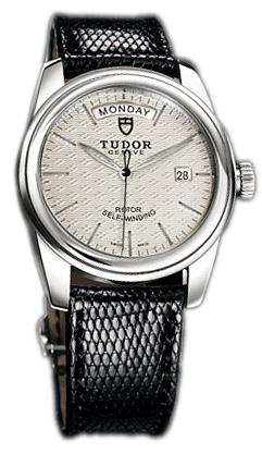 Tudor Glamour Day-Date Herrklocka 56000-SIDBLZSP Silverfärgad/Läder Ø39 - Tudor