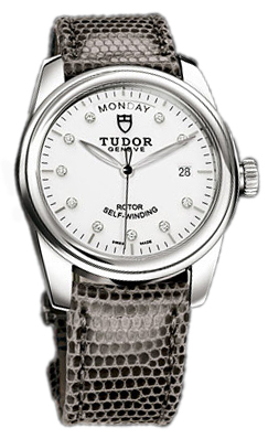 Tudor Glamour Day-Date Herrklocka 56000-WDIDGLZS Vit/Läder Ø39 mm - Tudor