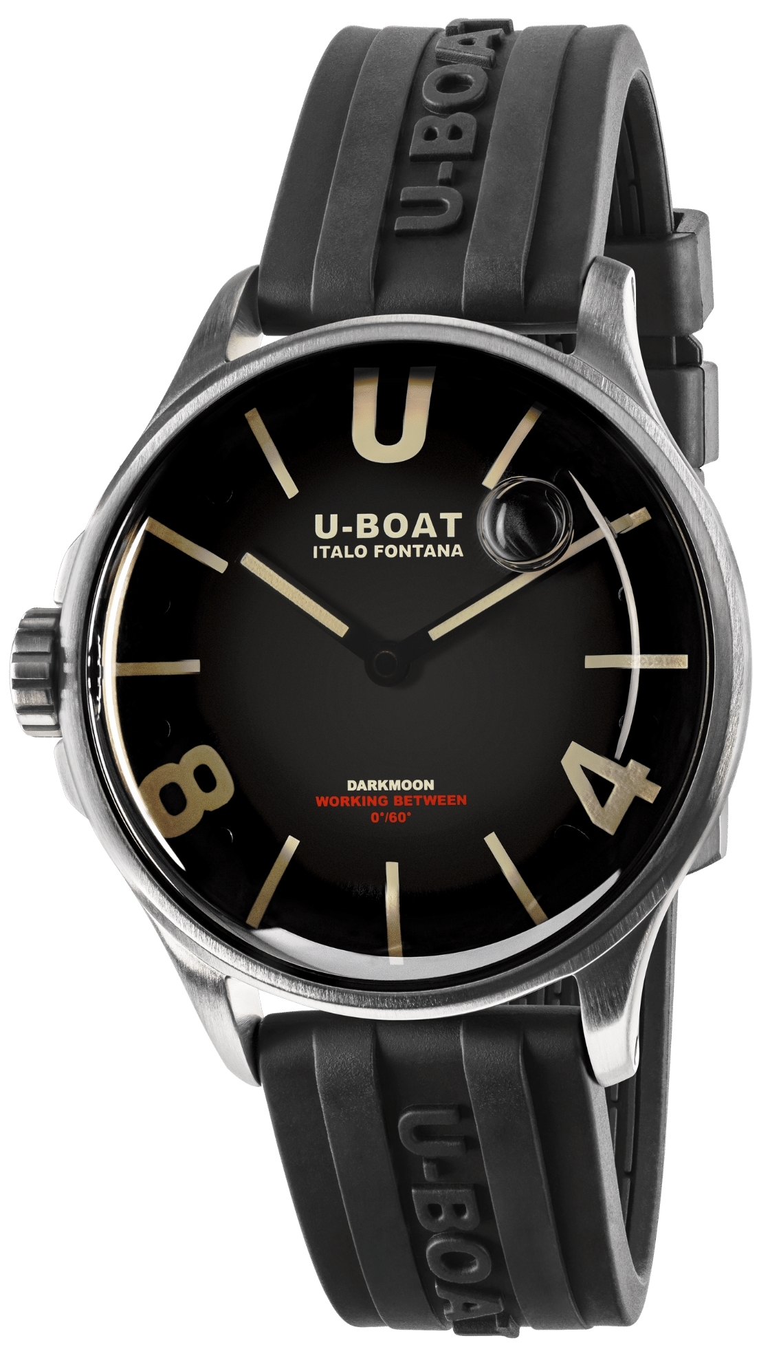U-Boat Herrklocka 9018/A Darkmoon Svart/Gummi Ø40 mm - U-Boat