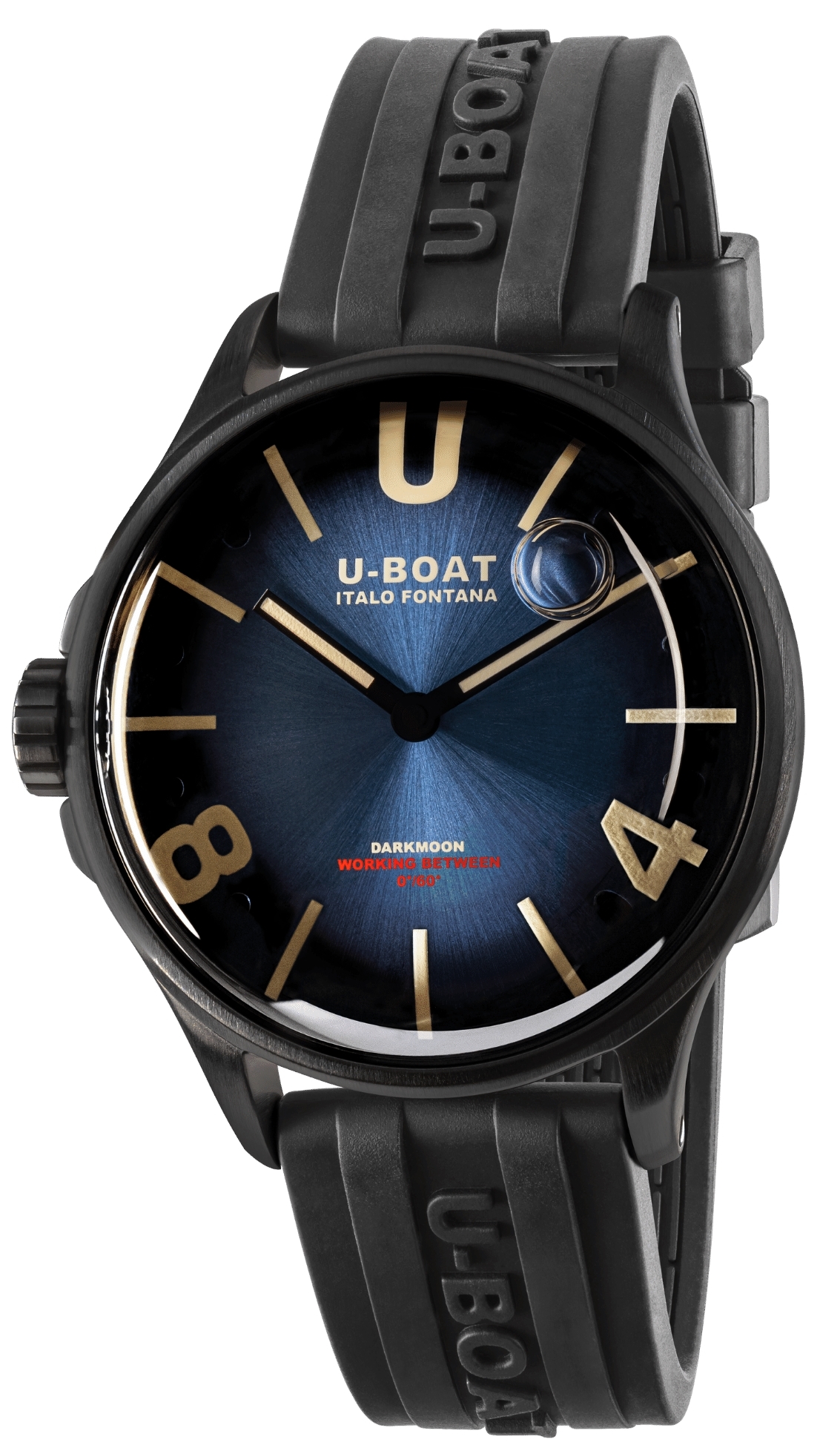U-Boat Herrklocka 9020/B Darkmoon Blå/Gummi Ø40 mm - U-Boat