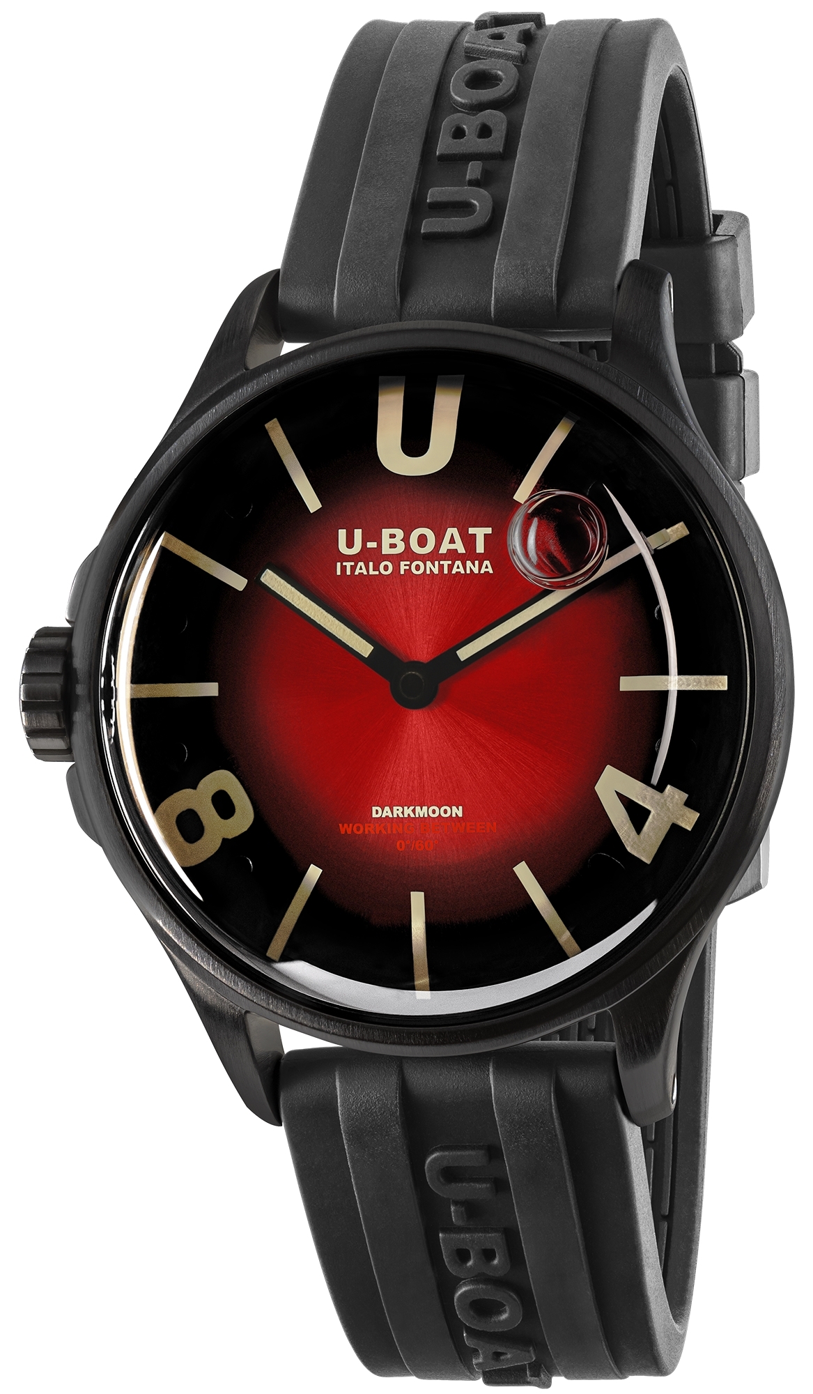 U-Boat Herrklocka 9501 Darkmoon Röd/Gummi Ø40 mm - U-Boat