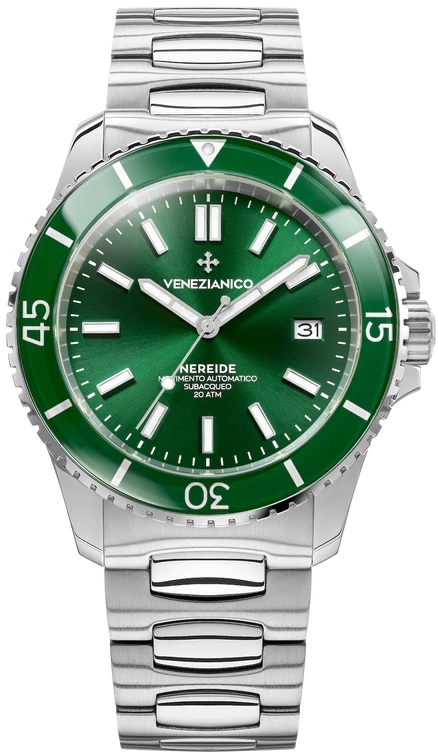 Venezianico Herrklocka 3321501C Nereide Grön/Stål Ø42 mm