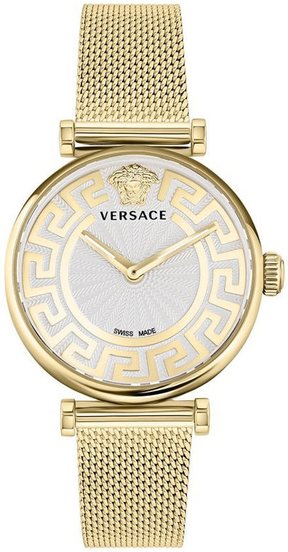 Versace Damklocka VE1CA0623 Milanese Silverf&auml;rgad/Gulguldtonat st&aring;l