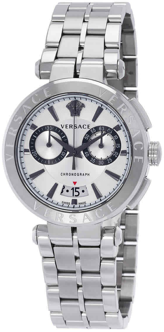 Versace Herrklocka VE1D01823 Aion Silverfärgad/Stål Ø45 mm - Versace