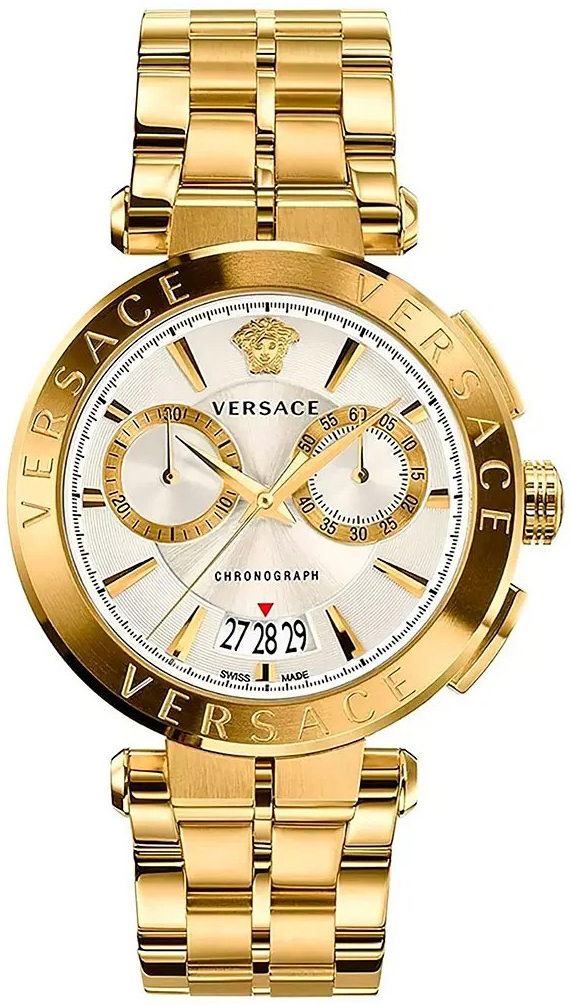 Versace Herrklocka VE1D01920 Aion Silverfärgad/Gulguldtonat stål - Versace