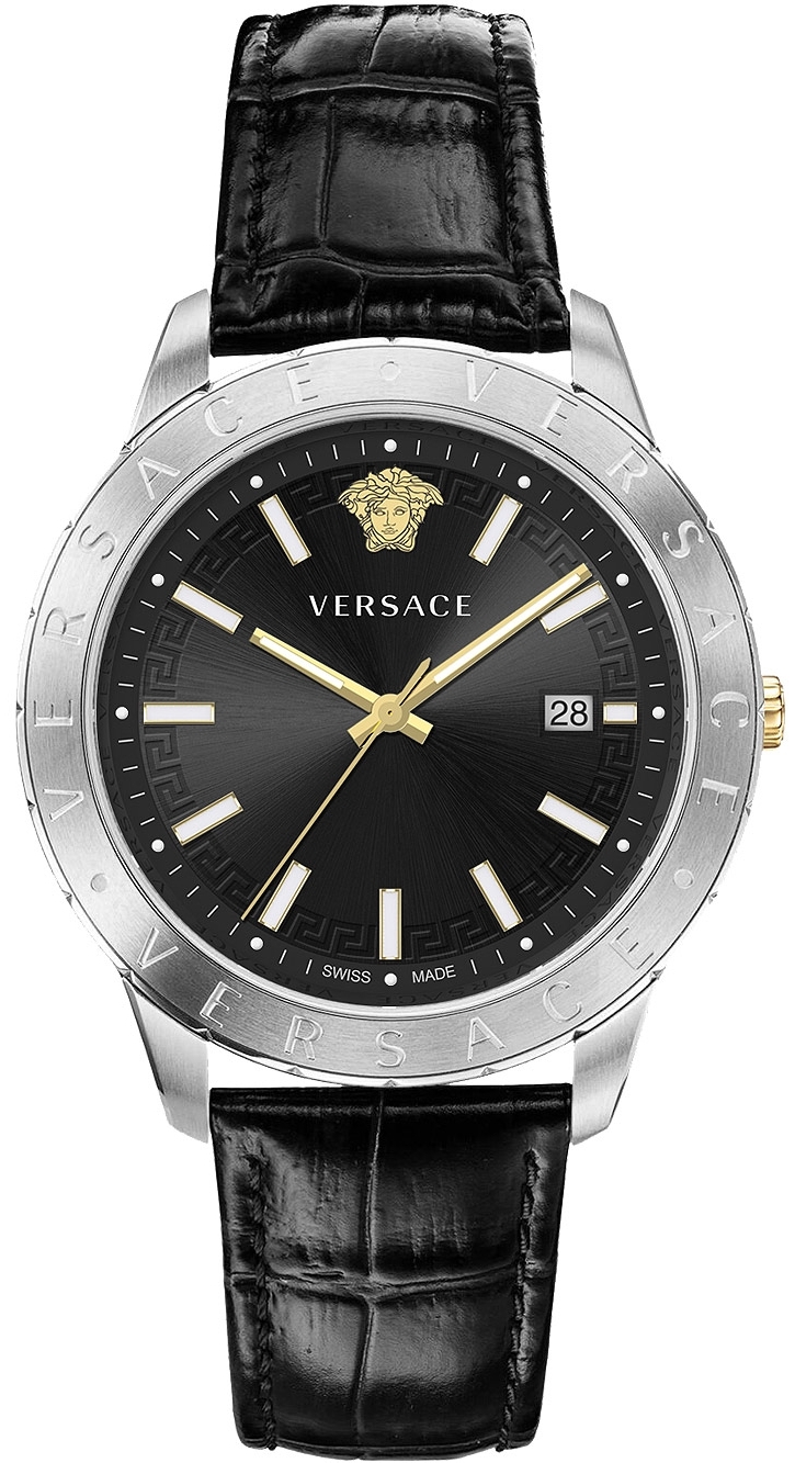 Versace Herrklocka VE2C00221 Univers Svart/Läder Ø43 mm - Versace