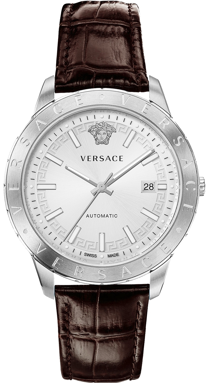 Versace Herrklocka VE2D00121 Univers Silverfärgad/Läder Ø43 mm - Versace